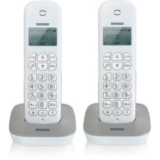 TELEFONO CORDLESS BRONDI GALA TWIN WHITE-GRAY ITALIA
