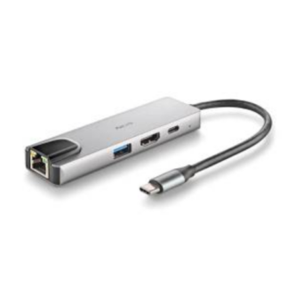 NGS HUB USB-C 4 PORTE RJ45 HDMI USB-C USB 3.0 ALLUMINIO